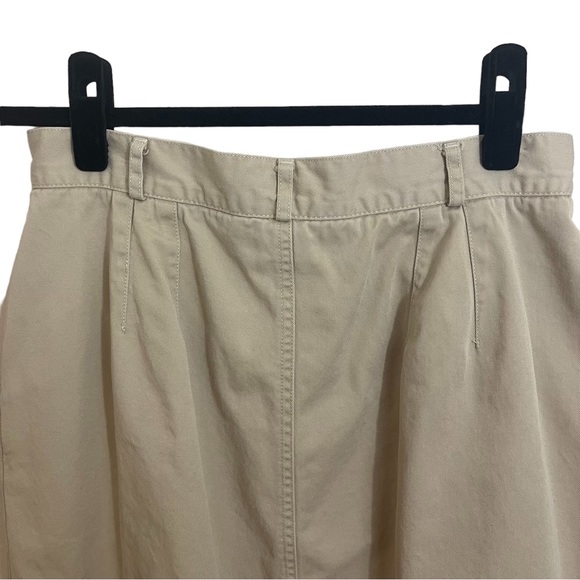 Charter club khaki midi skirt. Size 12 cotton side pockets belt loops zipper - Picture 2 of 12